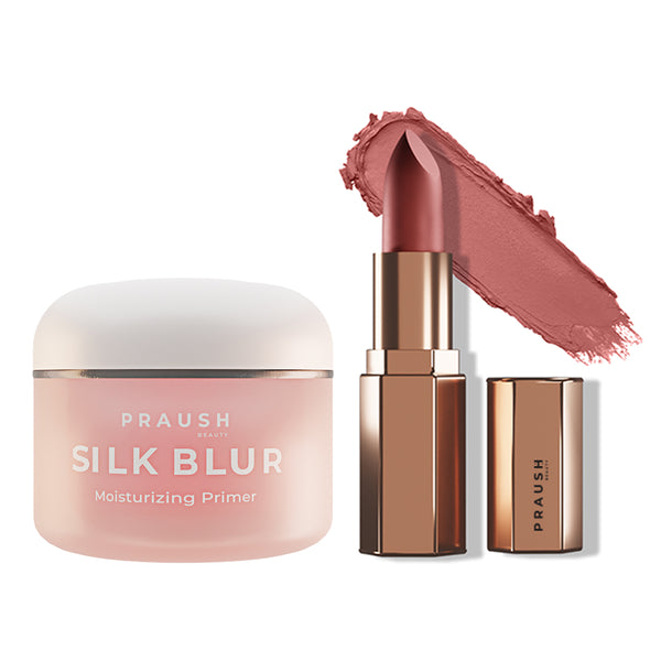 1 Silk Blur Moisturizing Primer + 1 Lipstick Daily Glam Bundle